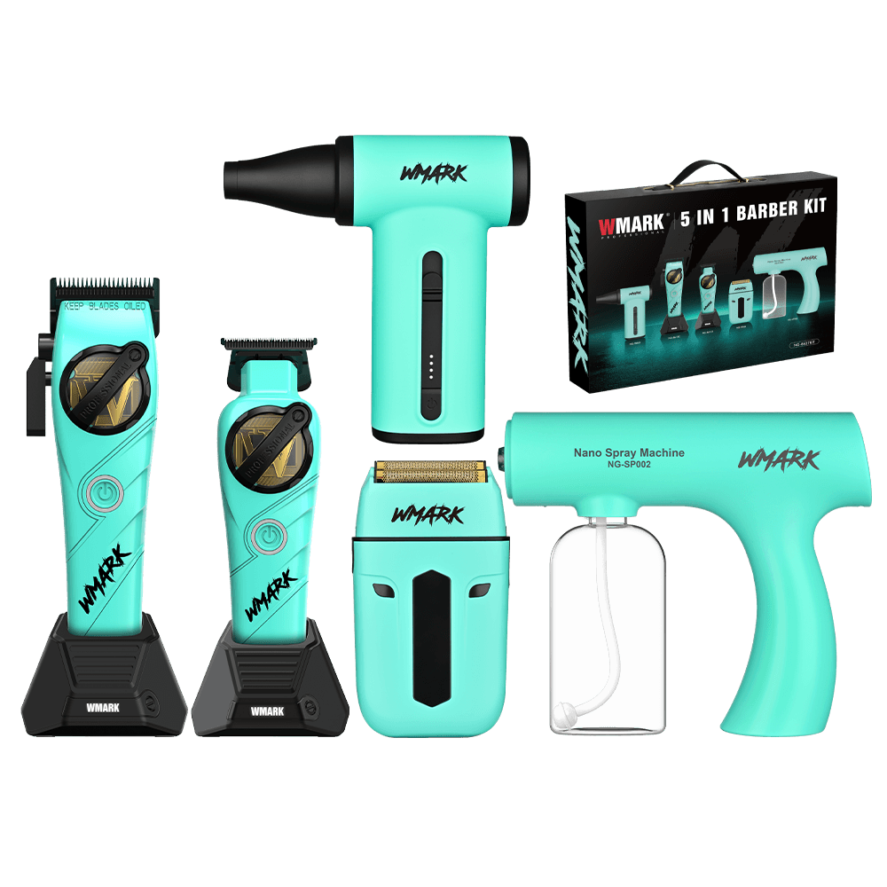 WMARK NG-8637KIT Blue 5 In 1 Barber Kit