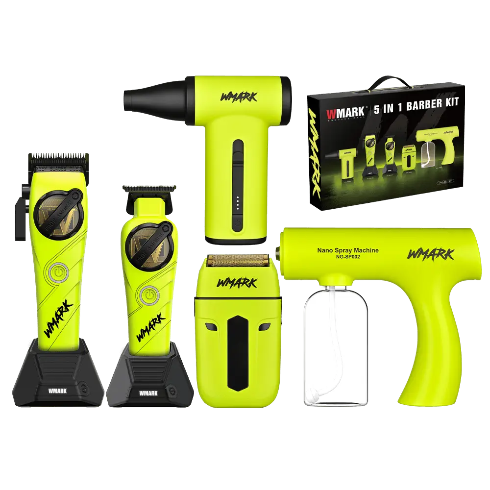 WMARK NG-8637KIT Green 5 In 1 Barber Kit