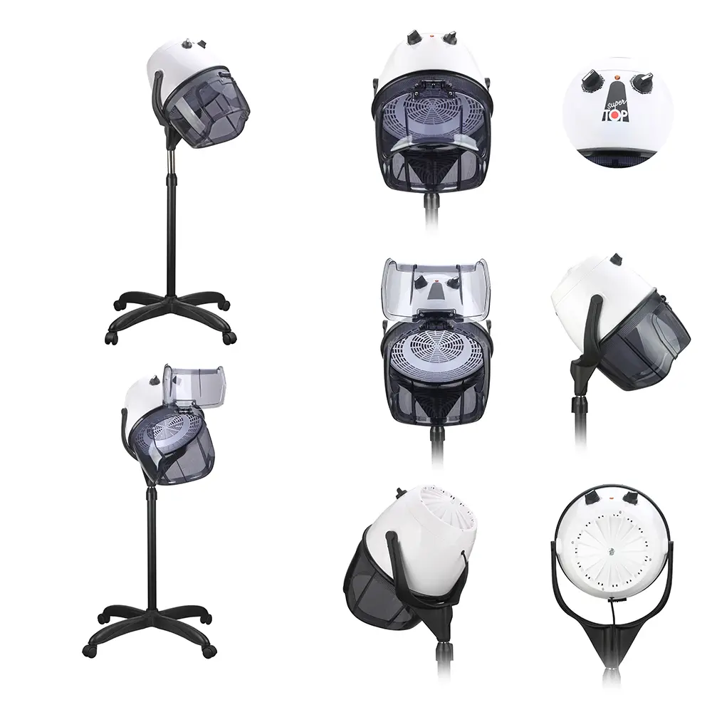 hooded-standing-hair-dryer-adjustable-temperature