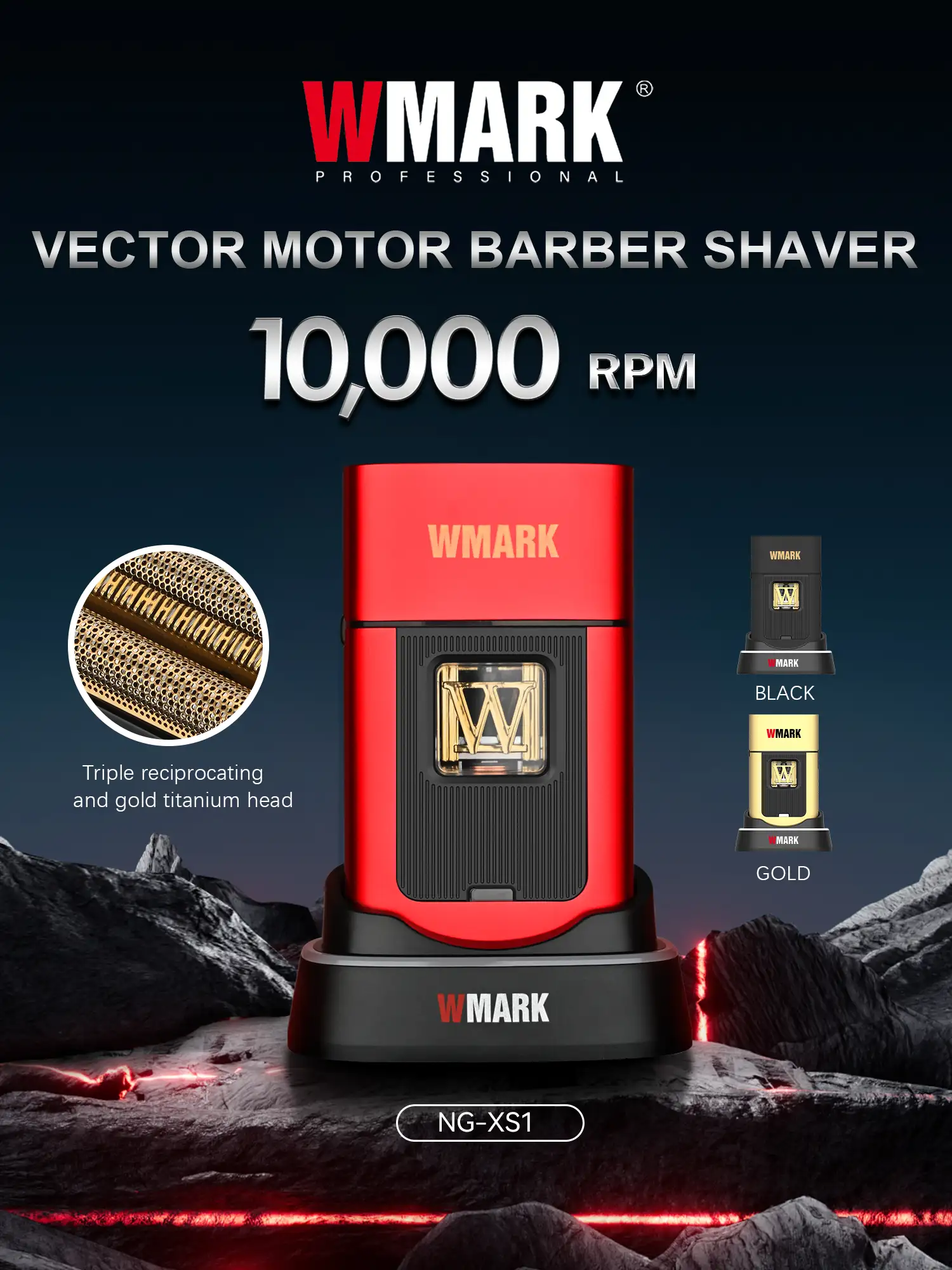 WMARK NG-XS1 10000RPM Vector Motor Shaver Professional Barber Shaver