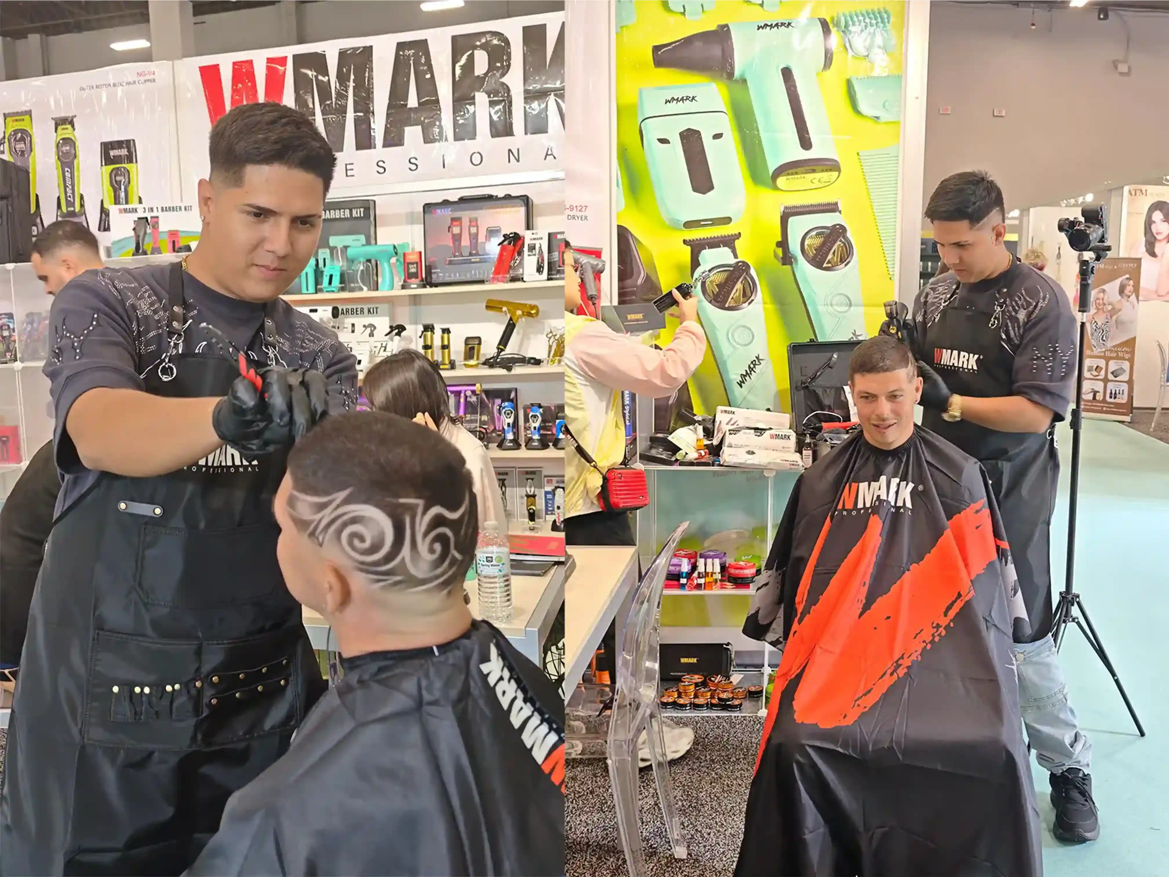 Professional barber was showcasing the products at the Wmark booth.