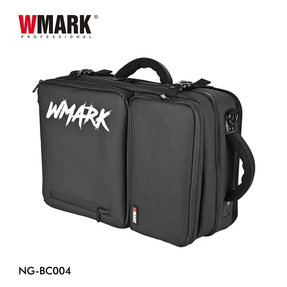 NG-BC004 professional barber bag front view with WMARK logo
