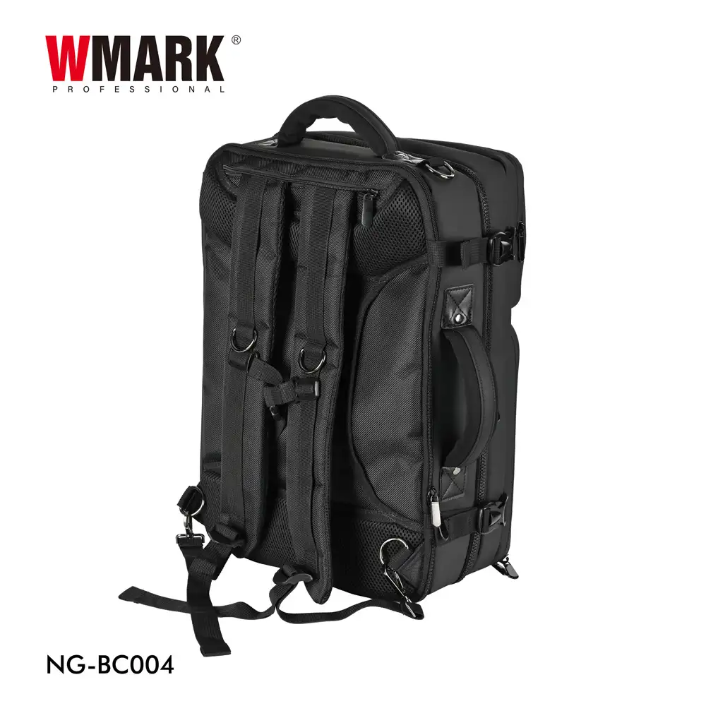 WMARK NG-BC004 barber backpack rear view with adjustable straps