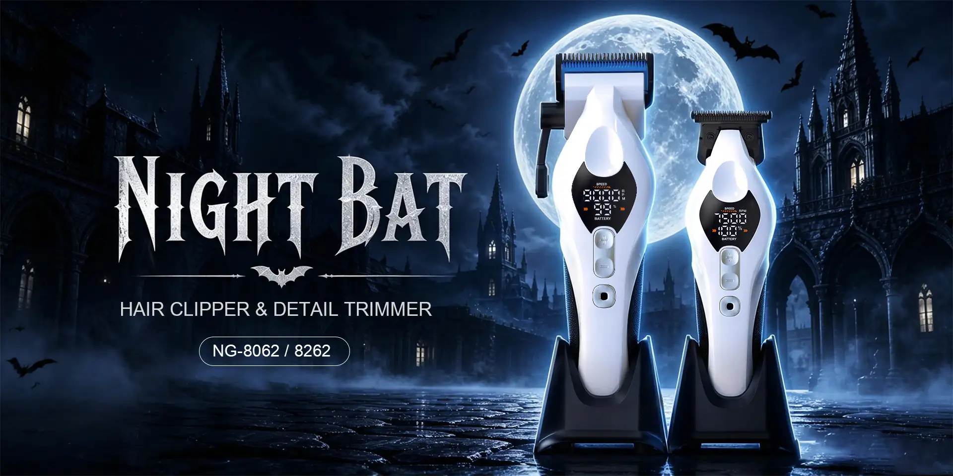 WMARK High Speed Barber Hair Clipper NG-8062 & Trimmer NG-8262